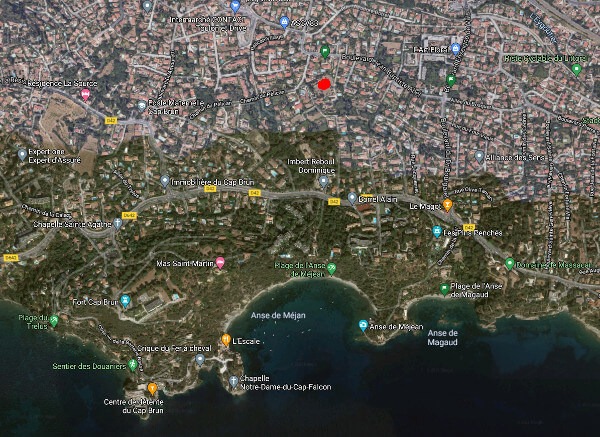 programme immobilier l'Orée du Cap Toulon Cap Brun plan anse méjan magaud