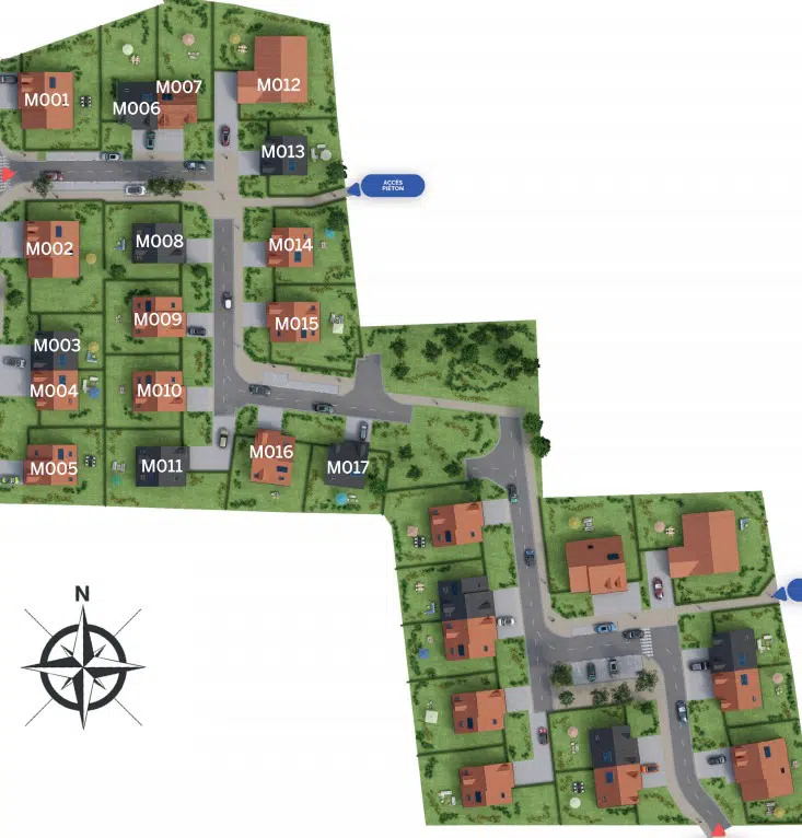 Plan masse lotissement de maisons Le Clos des Saules à Genech dans la Pévèle