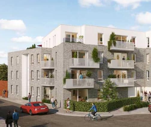 Rive d'Ô Villeneuve d'Ascq programme immobilier Pinel B1 PTZ jardin balcon terrasse