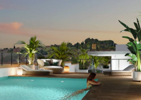 Solor Cogolin programme immobilier neuf pinel ptz piscine en rooftop palmier