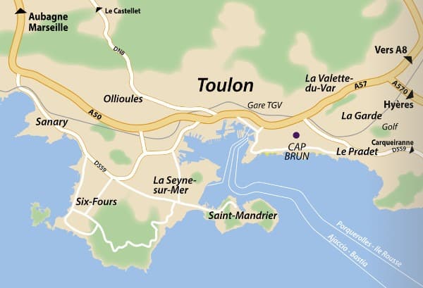 Clairière du Cap Toulon programme immobilier plan situation toulon