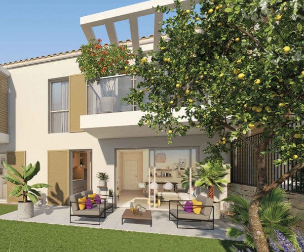 Clairière du Cap Toulon programme immobilier terrasse salon jardin pergola