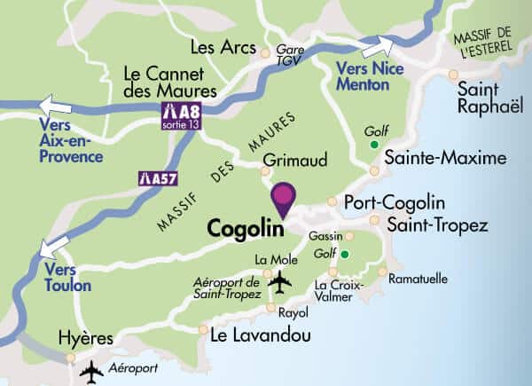 Domaine Eden Golfe Cogolin programme immobilier localisation ville Saint-Tropez Sainte-Maxime Gassin