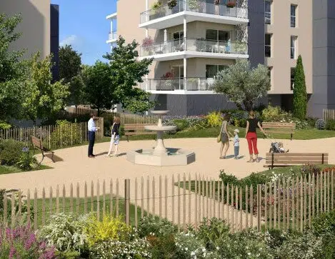 City Garden Hyères programme immobilier neuf pinel ptz façade jardin fontaine