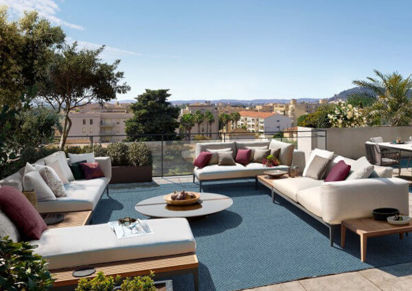 City Garden Hyères programme immobilier neuf pinel ptz rooftop canapé