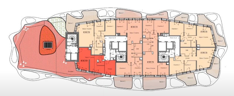 Hana nice appartement mis à disposition 9eme étage avec salle fitness terrasse en rouge