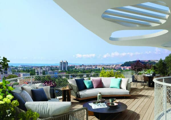 Hana Nice résidence logements neufs pinel ptz terrasse vue mer claustra