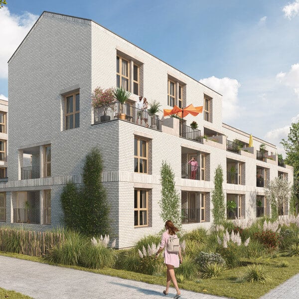 B'LILLE résidence appartements neufs quartier Bois Blanc façade jardins allée piétonne