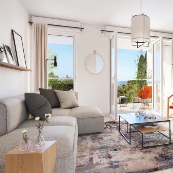 Les Restanques d'Azur Six-Fours-Les-Plages programme immobilier neuf Pinel PTZ vue mer appartement salon