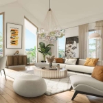 Sud Rivage Quesnoy-sur-Deûle programme immobilier neuf T2 T3 T4 intérieur appartement salon