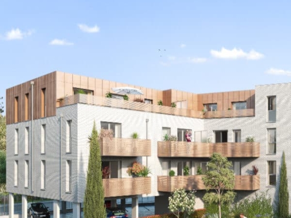 Clos Cérès WAMBRECHIES programme immobilier neuf RE2020 Pinel plus appartements neufs entrée portail terrasses parkings