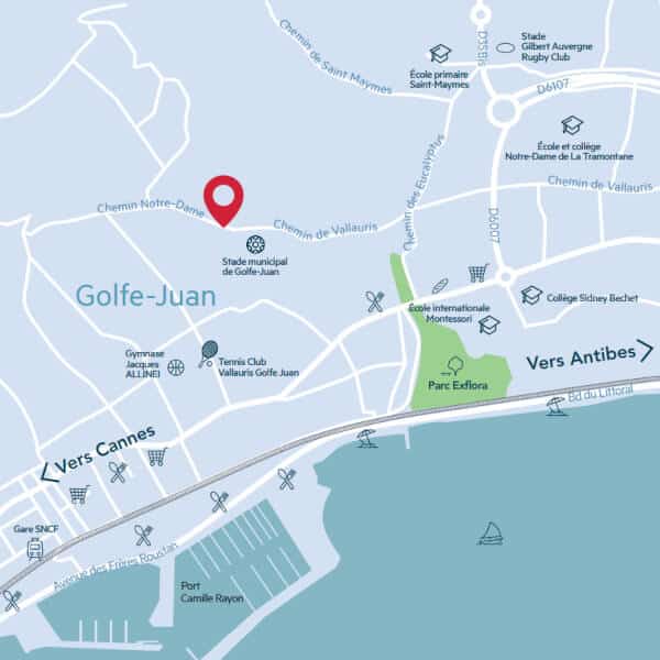 Golfe Juan L'Escale Vallauris programme immobilier neuf appartements pinel ptz plan de situation