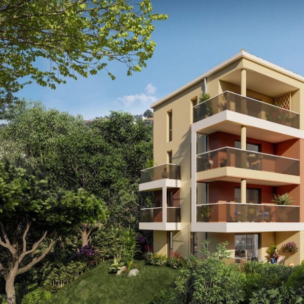 VIL'AZUR Saint-Raphaël programme immobilier neuf Pinel PTZ façade coté jardin verdure