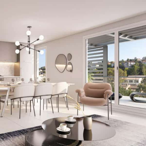 VIL'AZUR Saint-Raphaël programme immobilier neuf Pinel PTZ logo appartement cuisine terrasse pergola
