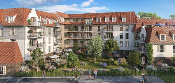 Villa Obert Wambrechies programme neuf façades bat C D jardins terrasses balcons