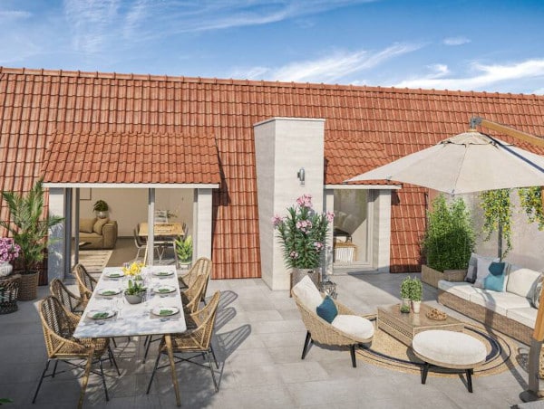 Villa Obert Wambrechies programme neuf terrasse toiture