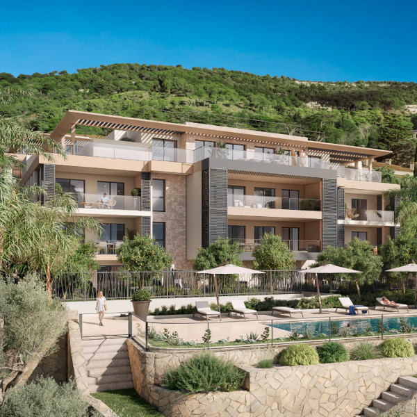 La Baie des Saphirs à EZE programme immobilier neuf piscine façade pergolas