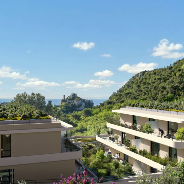 Blue Riviera piscine programme immobilier neuf terrasses vue EZE