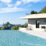 Blue Riviera piscine programme immobilier neuf vue EZE Fitness