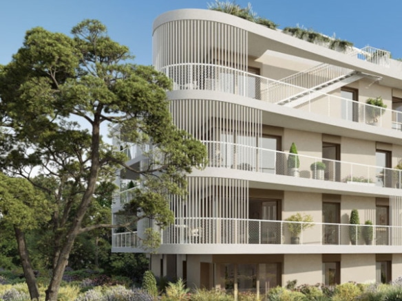 Programme Immobilier Vauban Littoral ANTIBES appartements neufs vue mer façade Sud angle