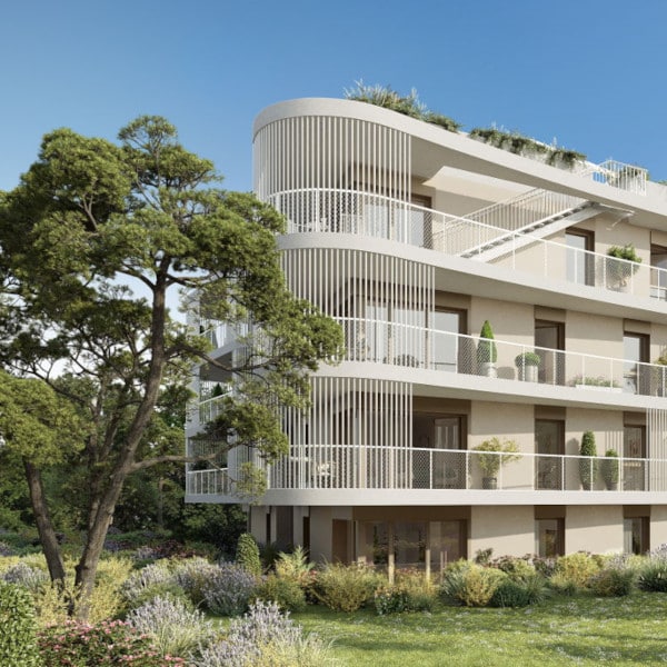 Programme Immobilier Vauban Littoral ANTIBES appartements neufs vue mer façade Sud angle